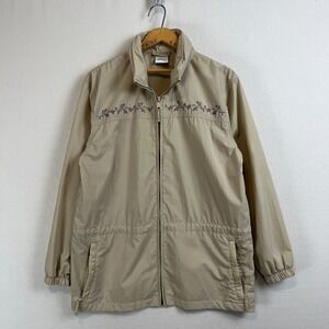 NORTHERN REFLECTIONS Floral Embroidered Lightweight Jacket Womens Beige Womens M